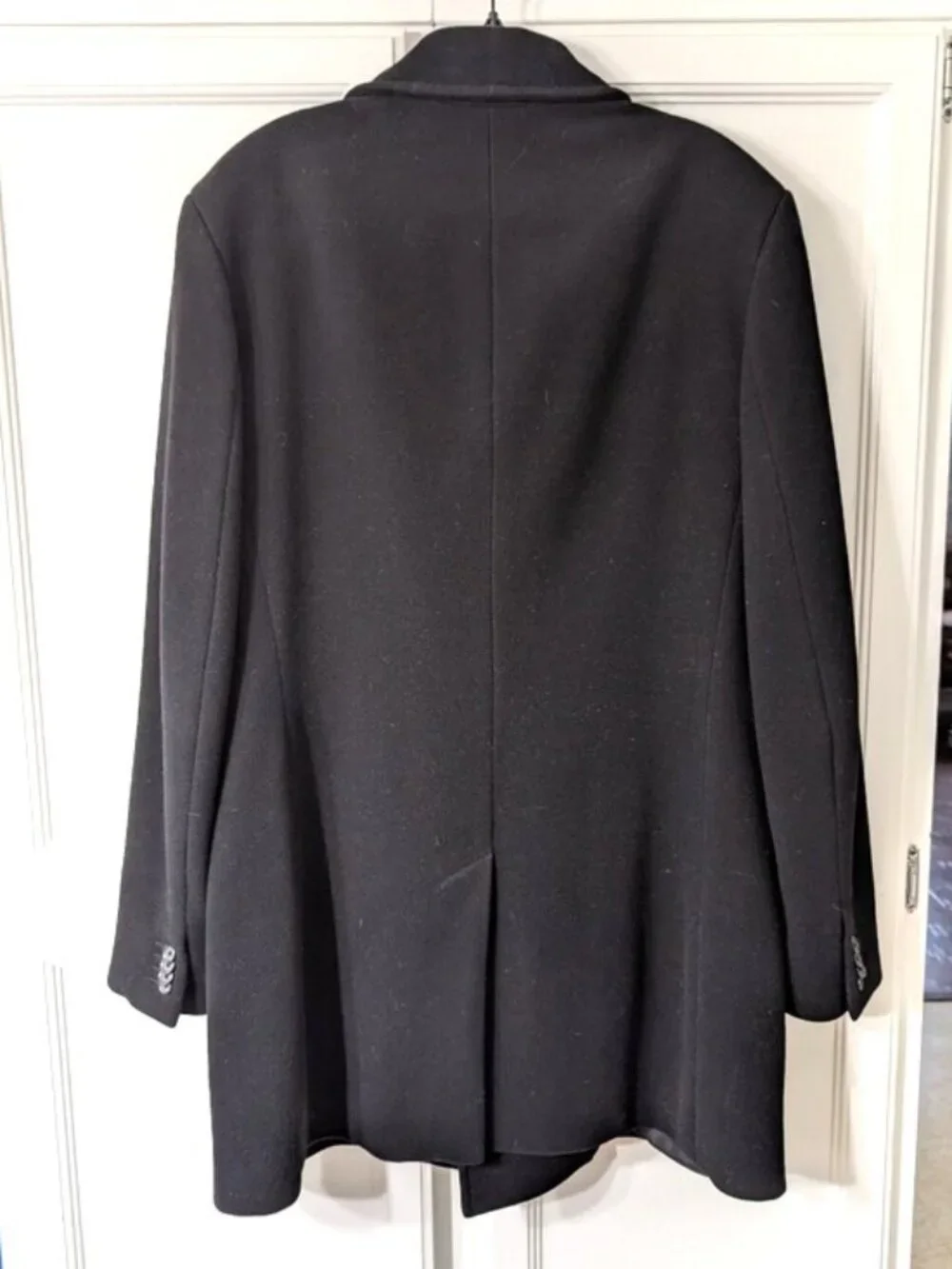 BR Classic Wool/Cashmere Men's Double Breasted Black Peacoat L